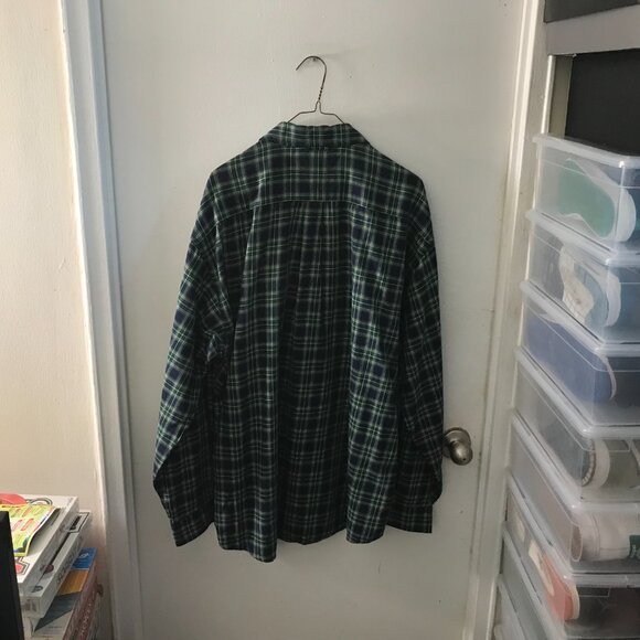 Men's Tommy Hilfiger Plaid Blue/Green Button-Down Shirt - Size XL - Picture 5 of 7